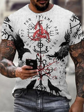 Herren Viking Style Vegvísir & Raben Bedrucktes T-Shirt zartstils
